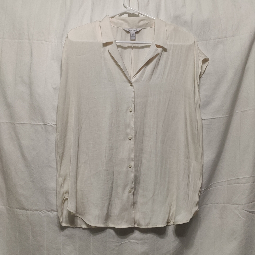 Any Item $10- Send an Offer (Purses Excluded)- Cream silky, sleeveless blouse